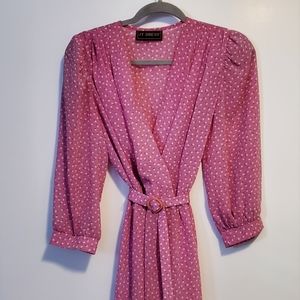 Pink Floral Midi Dress